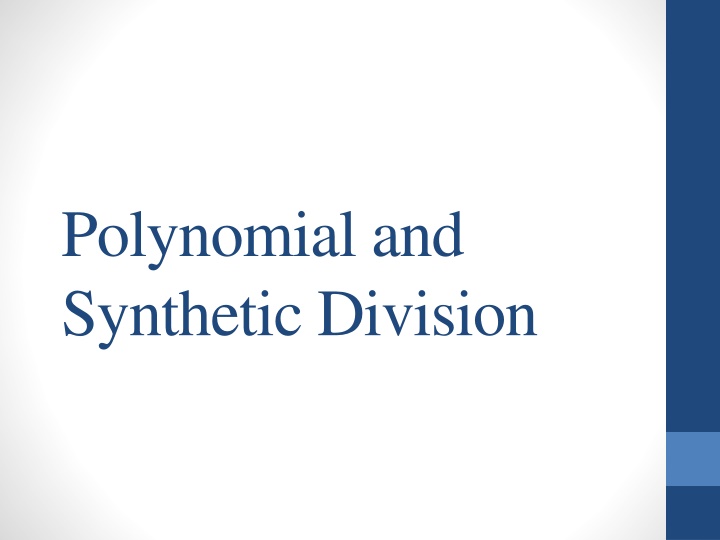 polynomial and synthetic division n.w