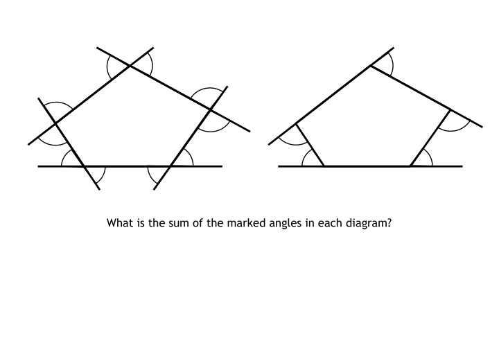 what is the sum of the marked angles in each n.w