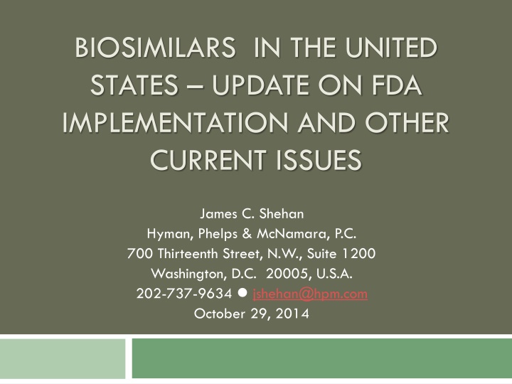 biosimilars in the united states update n.w