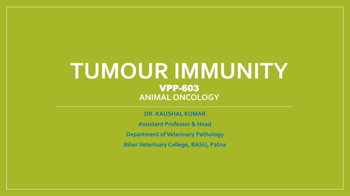 tumour immunity vpp vpp 603 animal oncology n.w