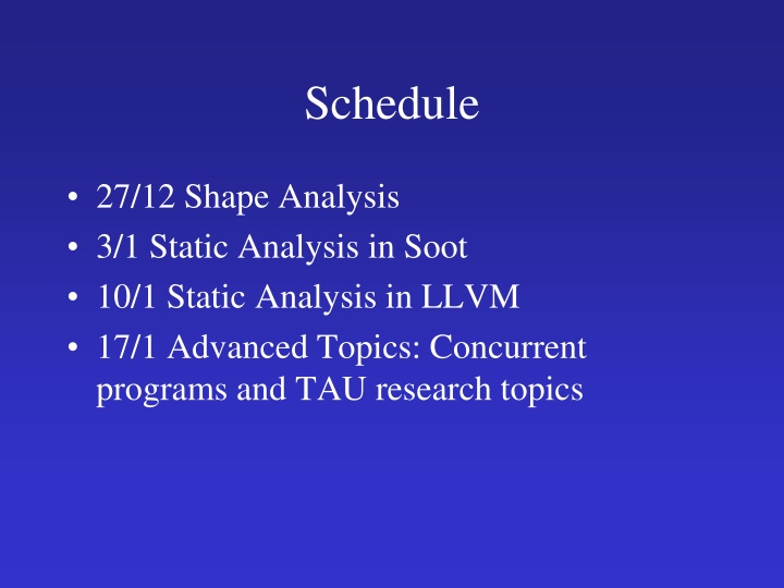 schedule n.w