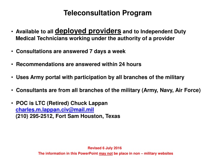 teleconsultation program n.w