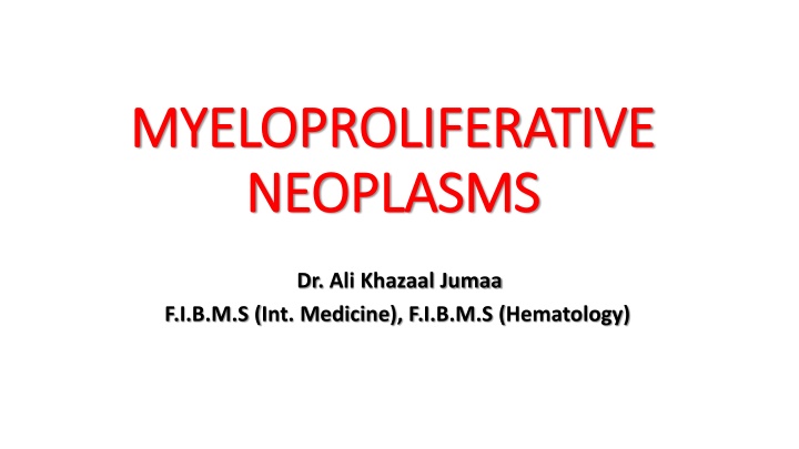 myeloproliferative myeloproliferative neoplasms n.w