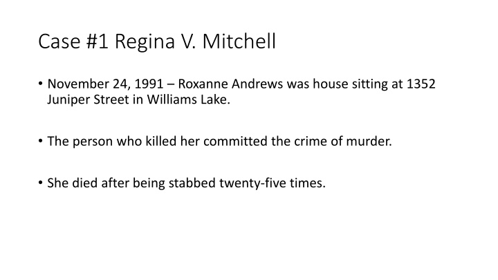 case 1 regina v mitchell n.w