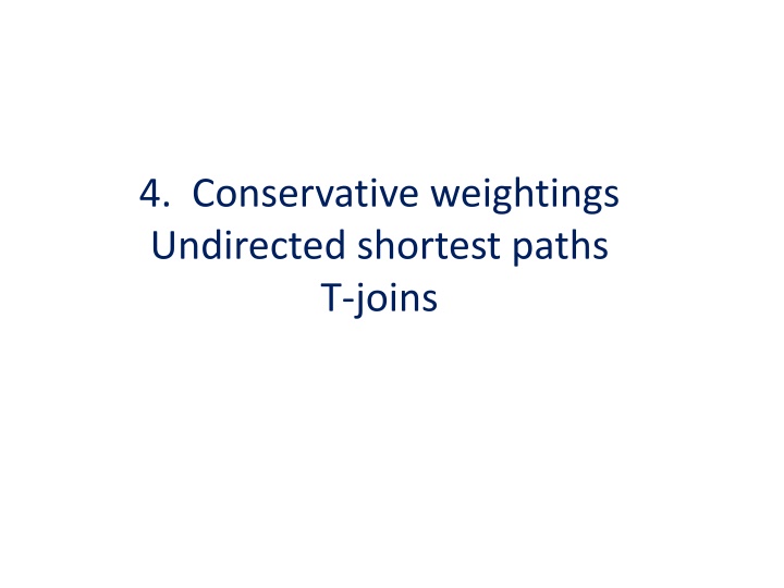 4 conservative weightings undirected shortest n.w
