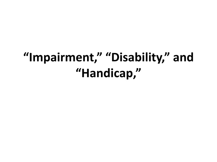 impairment disability and handicap n.w