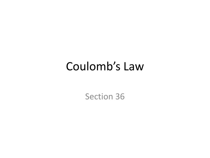 coulomb s law n.w