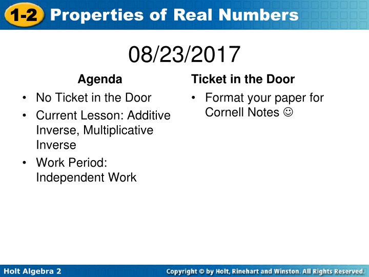 1 1 2 2 properties of real numbers n.w