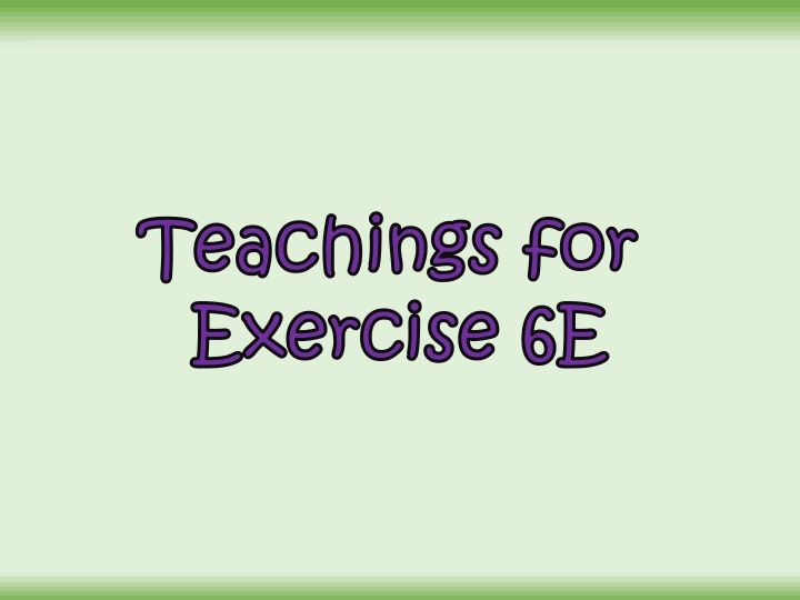 teachings for teachings for exercise 6e exercise n.w