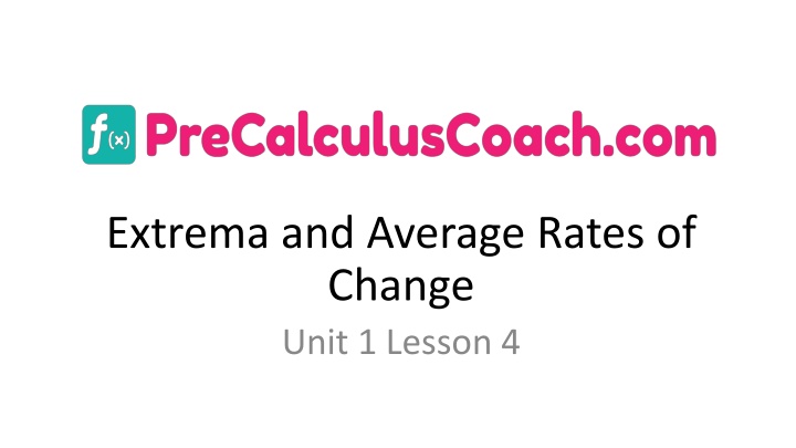 extrema and average rates of change unit 1 lesson n.w