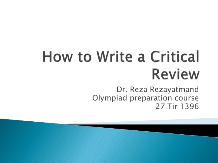 dr reza rezayatmand olympiad preparation course n.w
