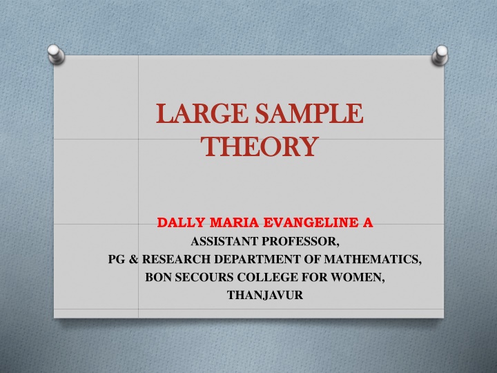 large sample large sample theory theory n.w