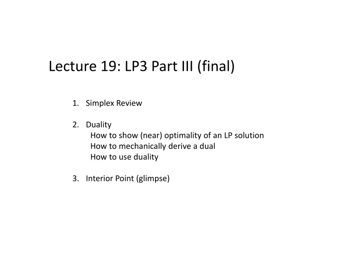 lecture 19 lp3 part iii final n.w