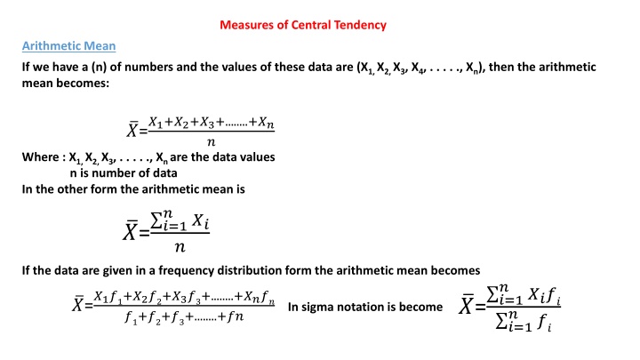 measures of central tendency n.w