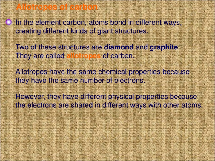 allotropes of carbon n.w