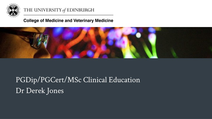 pgdip pgcert msc clinical education dr derek jones n.w