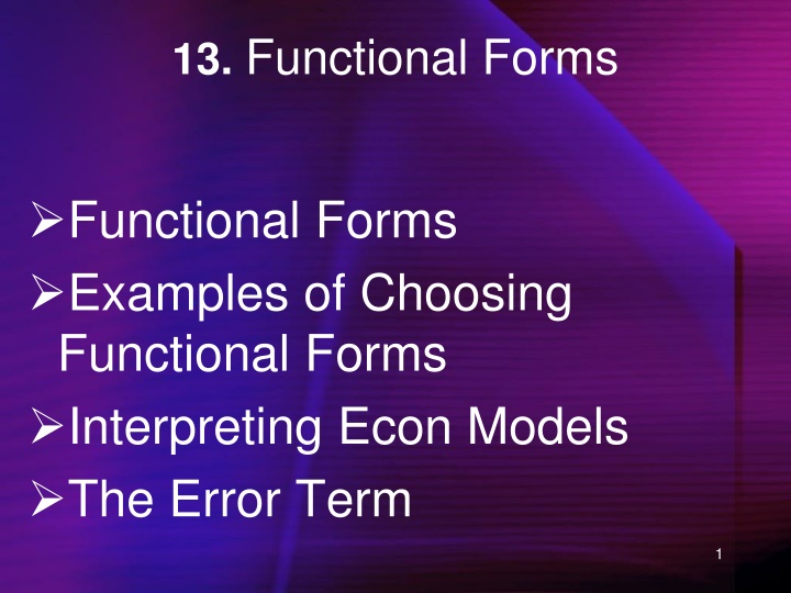13 functional forms n.w
