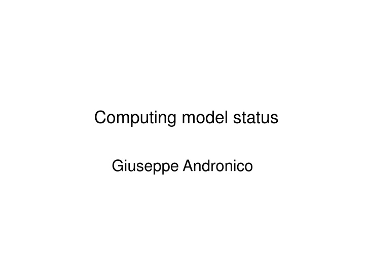 computing model status n.w