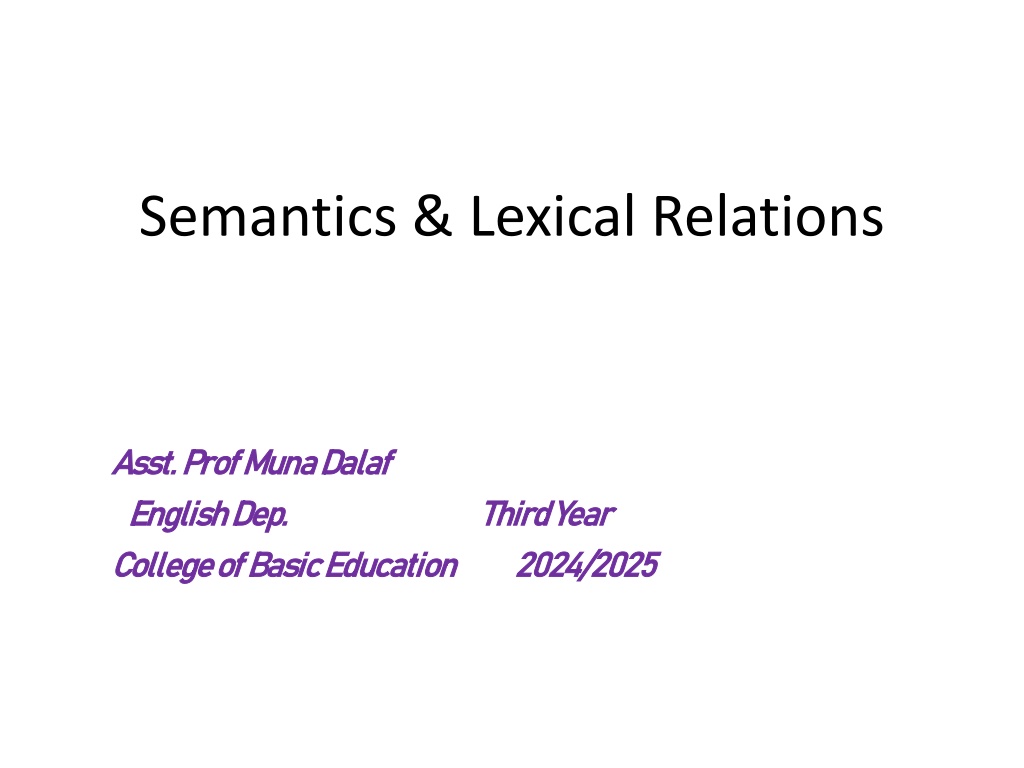 semantics lexical relations n.w