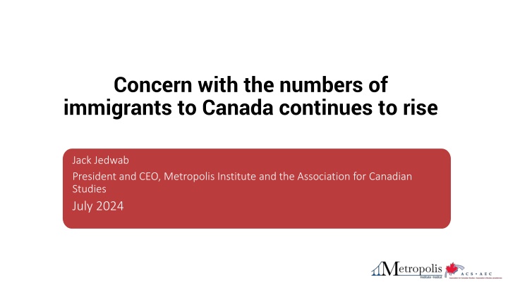 concern with the numbers of immigrants to canada n.w