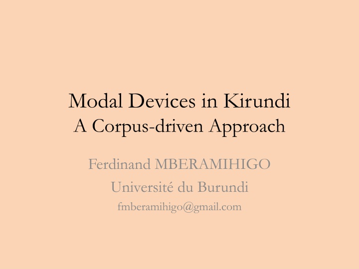 modal devices in kirundi a corpus driven approach n.w