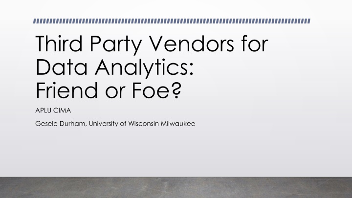 third party vendors for data analytics friend n.w