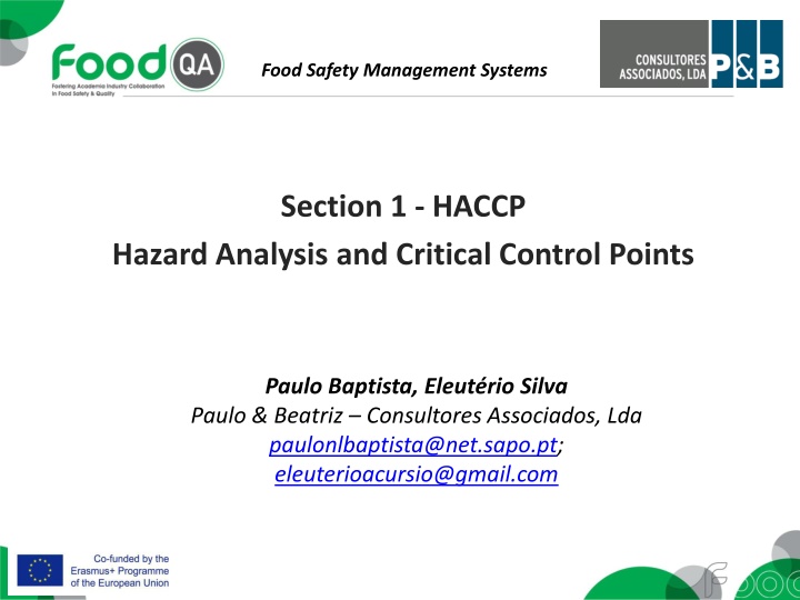 food safety management systems n.w
