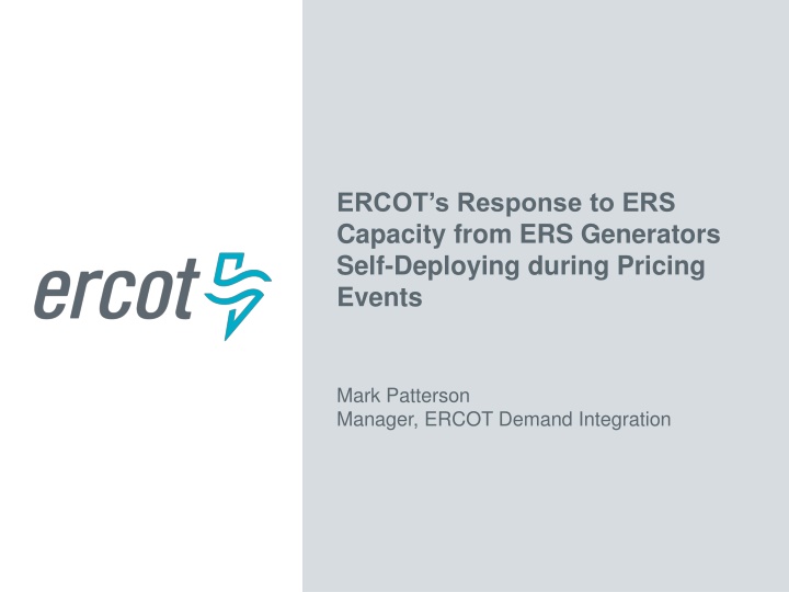 ercot s response to ers capacity from n.w
