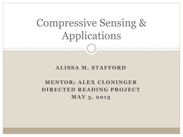 compressive sensing applications n.w