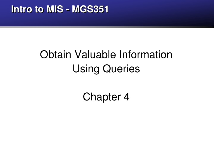 intro to mis mgs351 n.w