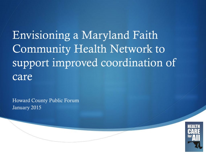 envisioning a maryland faith community health n.w