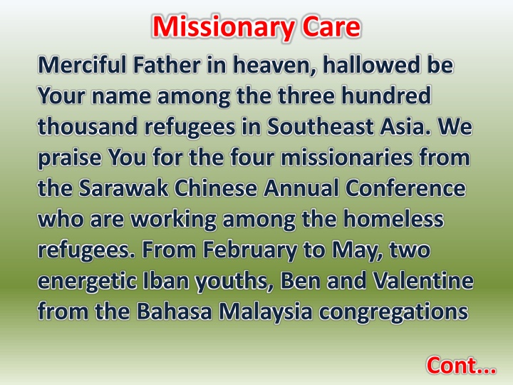 missionary care n.w