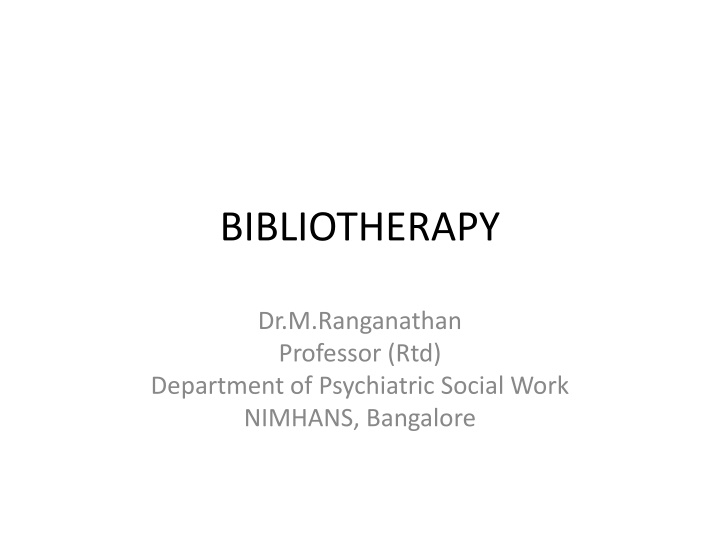 bibliotherapy n.w