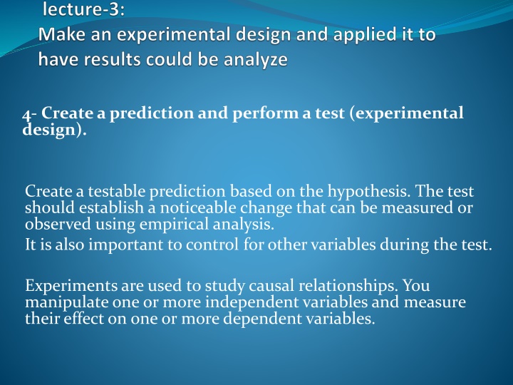 4 create a prediction and perform a test n.w