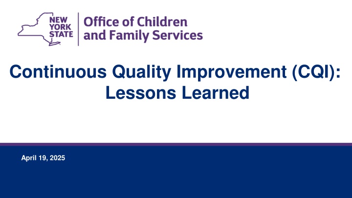 continuous quality improvement cqi lessons learned n.w