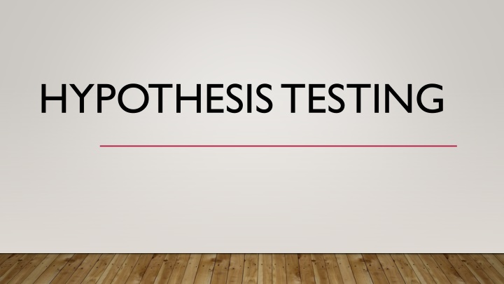 hypothesis testing n.w