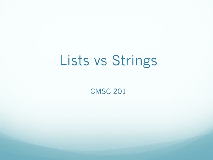 lists vs strings n.w