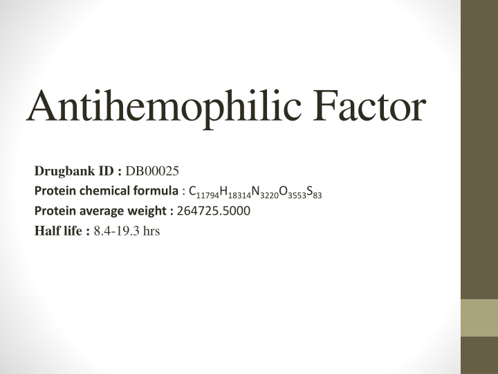 antihemophilic factor n.w