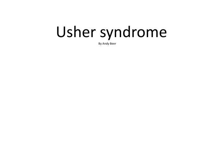 usher syndrome by andy beer n.w