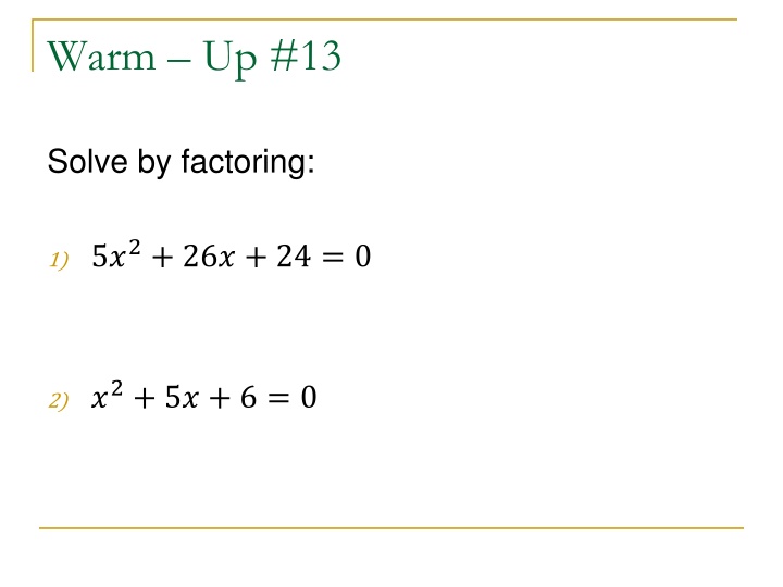 Quadratic Formula Examples and Tips