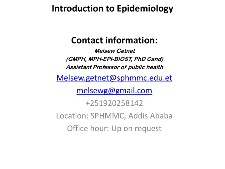 introduction to epidemiology n.w