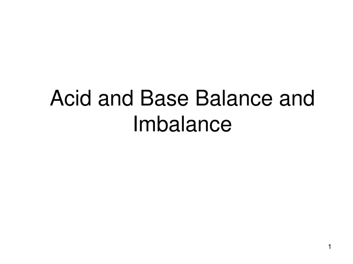 acid and base balance and imbalance n.w