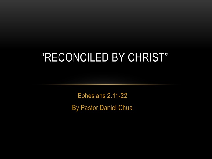 reconciled by christ n.w
