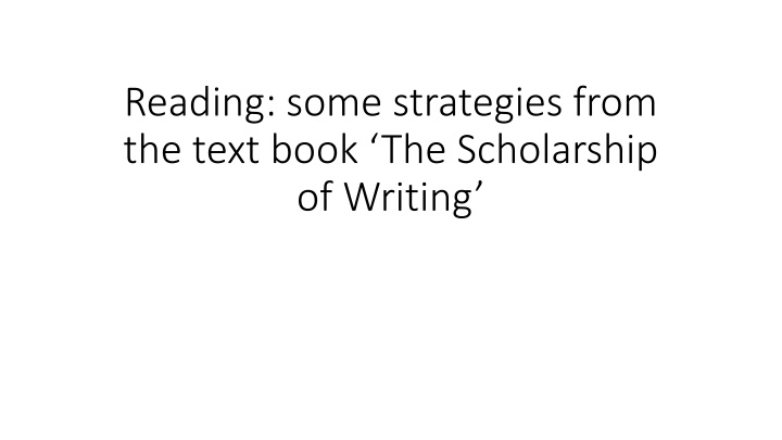 reading some strategies from the text book n.w