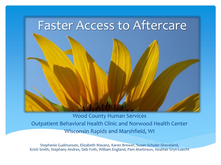 faster access to aftercare n.w