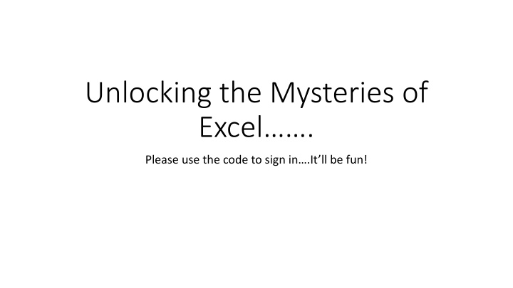 unlocking the mysteries of excel n.w