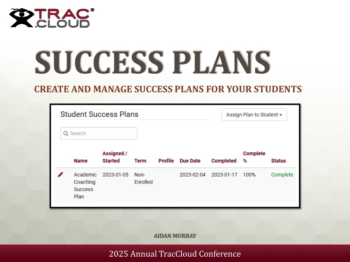 success plans create and manage success plans n.w