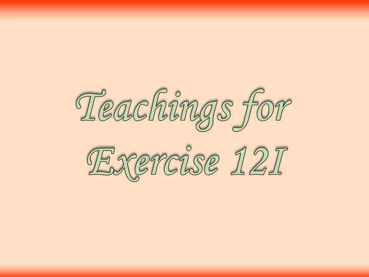 teachings for teachings for exercise 12i exercise n.w