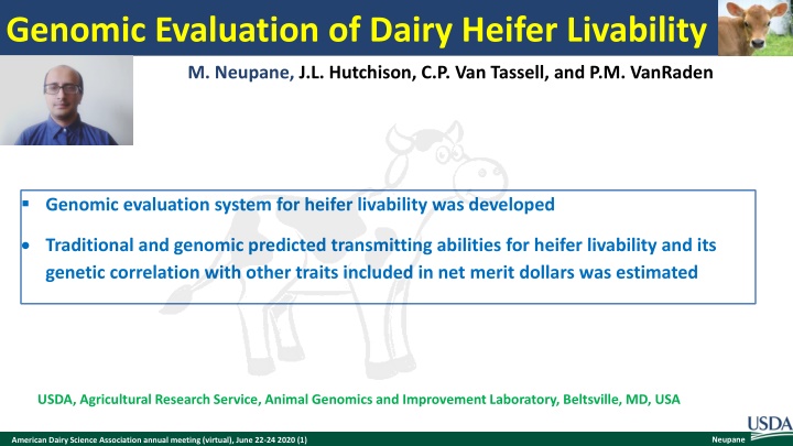 genomic evaluation of dairy heifer livability n.w