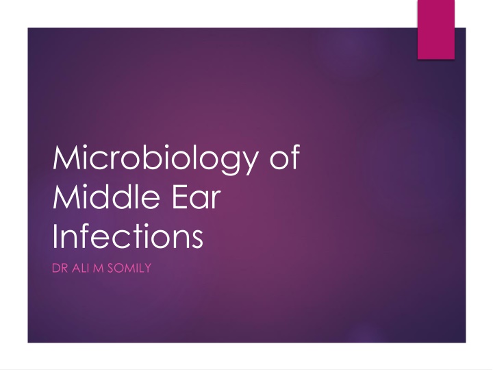 microbiology of middle ear infections n.w